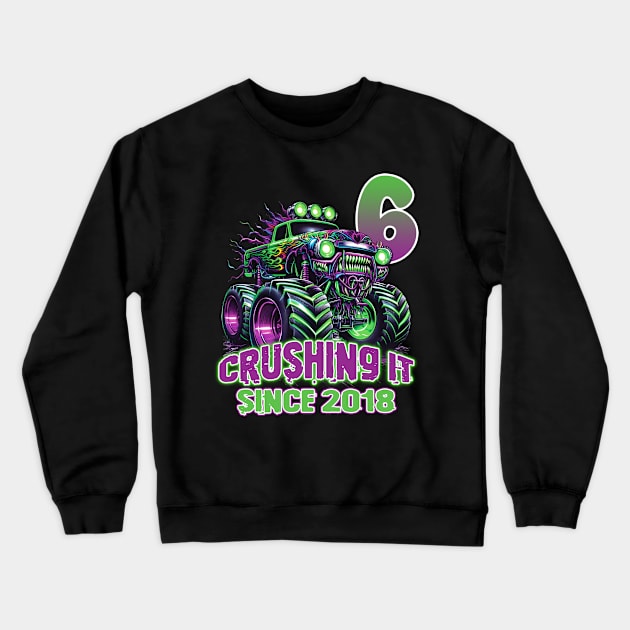 Monster Truck Birthday Tee 6th Birthday Boy Gift Awesome Since 2018 Tee Custom Monster Truck Tee Crewneck Sweatshirt by inksplashcreations